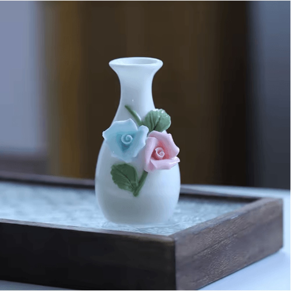 Chinese Style Ceramic Mini Vase Retro Toothpick Cotton Swab Holder 3