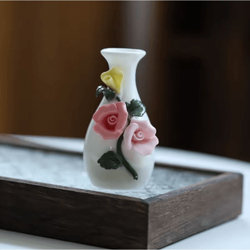 Chinese Style Ceramic Mini Vase Retro Toothpick Cotton Swab Holder 8