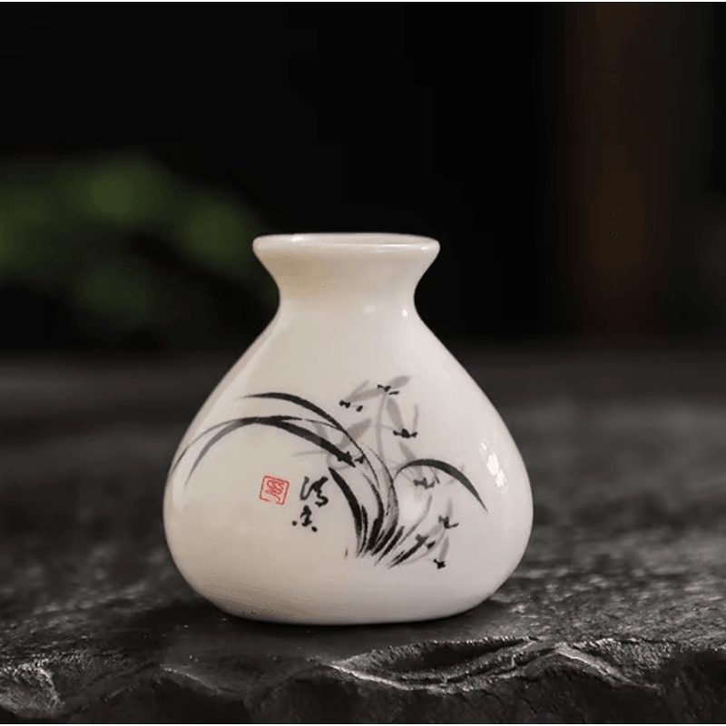Chinese Style Ceramic Mini Vase Retro Toothpick Cotton Swab Holder 9