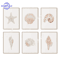 Watercolor Coastal Wall Art Set Sea Shell Starfish Prints For Modern Home Decor 0