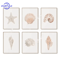 Watercolor Coastal Wall Art Set Sea Shell Starfish Prints For Modern Home Decor 0