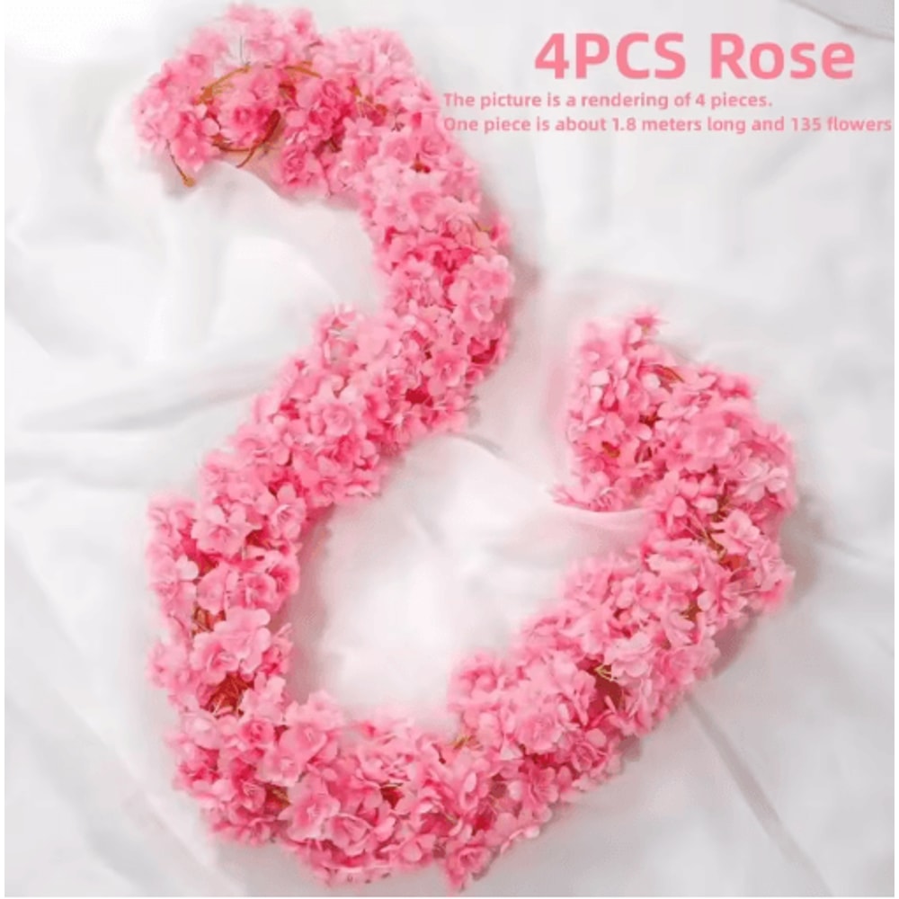 180cm Artificial Sakura Cherry Blossom Garland Wedding Arch Floral Backdrop Decor 5