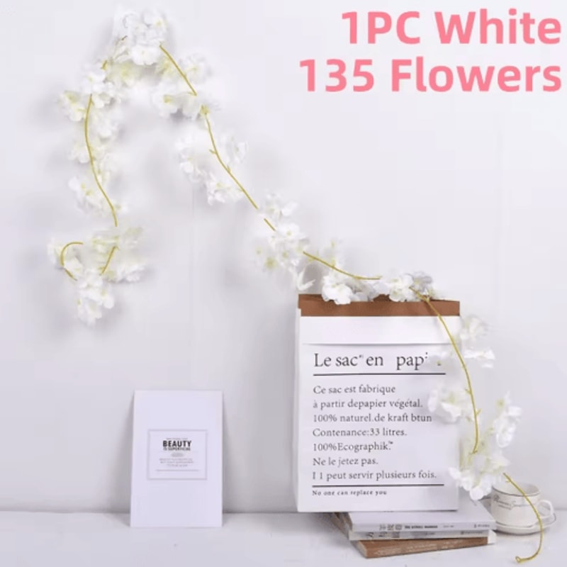 180cm Artificial Sakura Cherry Blossom Garland Wedding Arch Floral Backdrop Decor 7