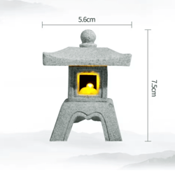mini pagoda lantern light zen garden bonsai decorative statue