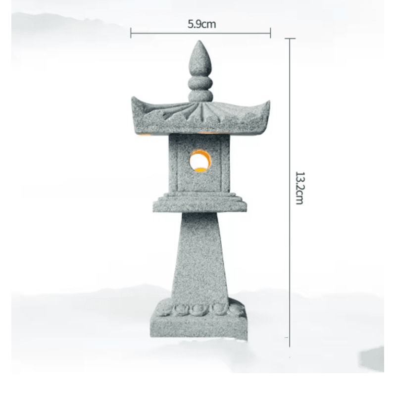 Mini Pagoda Lantern Light Zen Garden Bonsai Decorative Statue 1