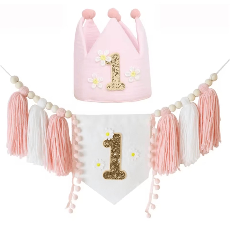 Boho 1st Birthday High Chair Banner Baby First Birthday Party Decor 11
