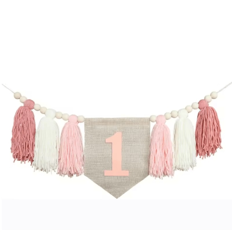 Boho 1st Birthday High Chair Banner Baby First Birthday Party Decor 18