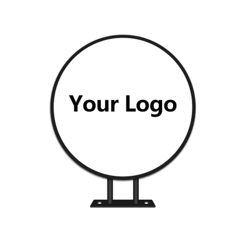 Custom Round LED Business Sign Double Sided Illuminated Storefront Logo Light Box 1