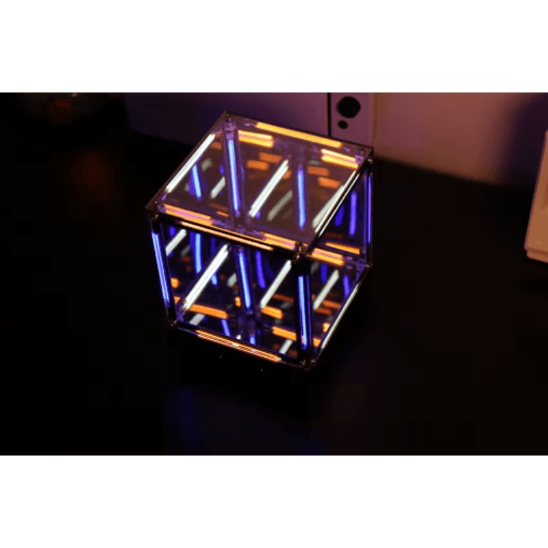 4D Hypercube LED Cube Lamp RGB Gaming Room Decor Acrylic Display Light 8