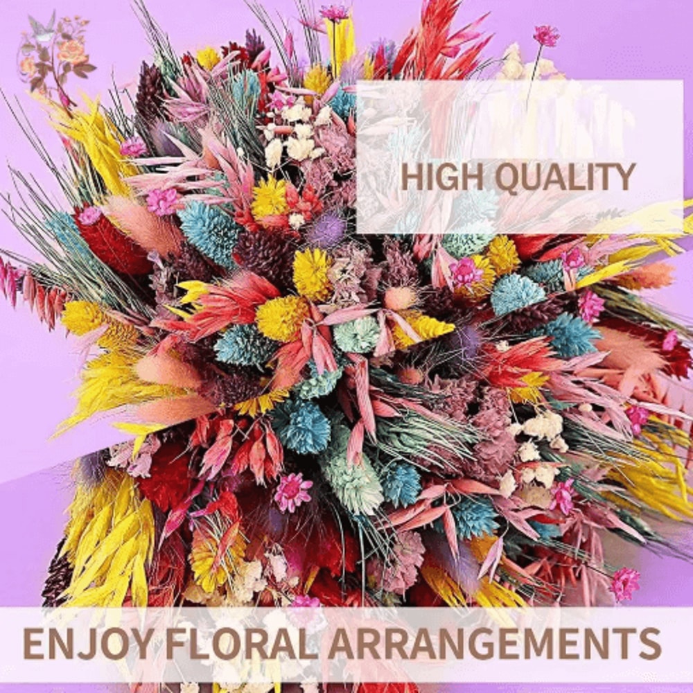 Boho Dried Flower Wedding Bouquet Pampas Babys Breath Preserved Floral Arrangement 7