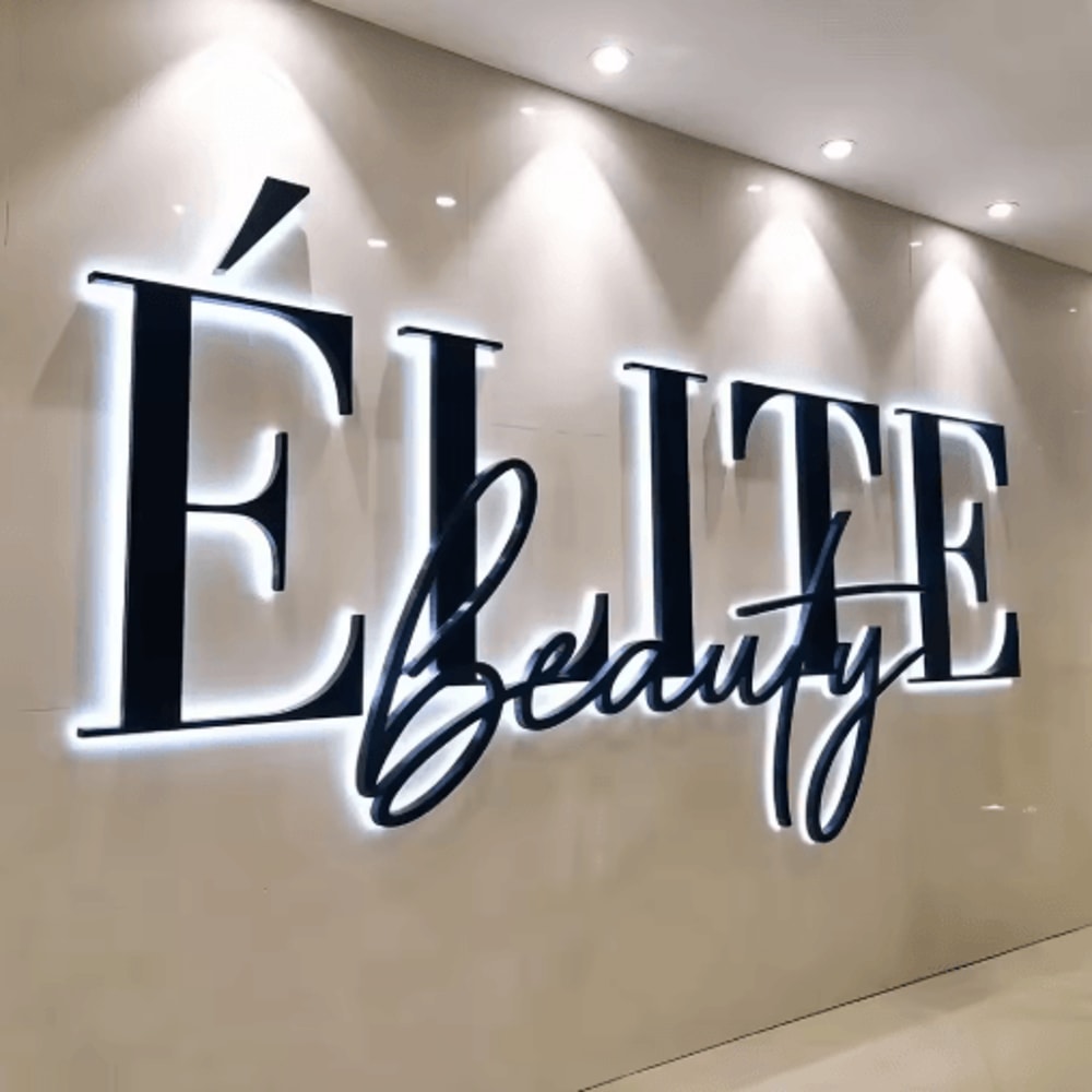 3D Backlit LED Channel Letters Custom Illuminated Business Logo Signage 0