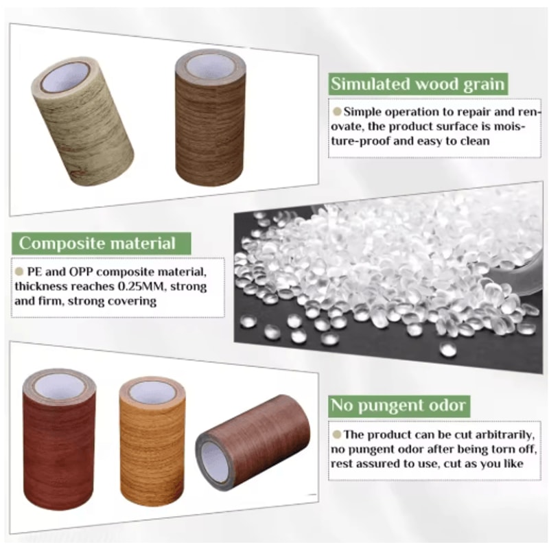 SelfAdhesive Wood Grain Repair Tape PVC Furniture Patch Sticker For Easy Fixes 6