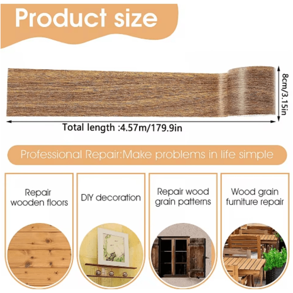 SelfAdhesive Wood Grain Repair Tape PVC Furniture Patch Sticker For Easy Fixes 9