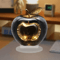 Clear Crystal Apple Figurine Elegant Glass Paperweight Desk Decor 2