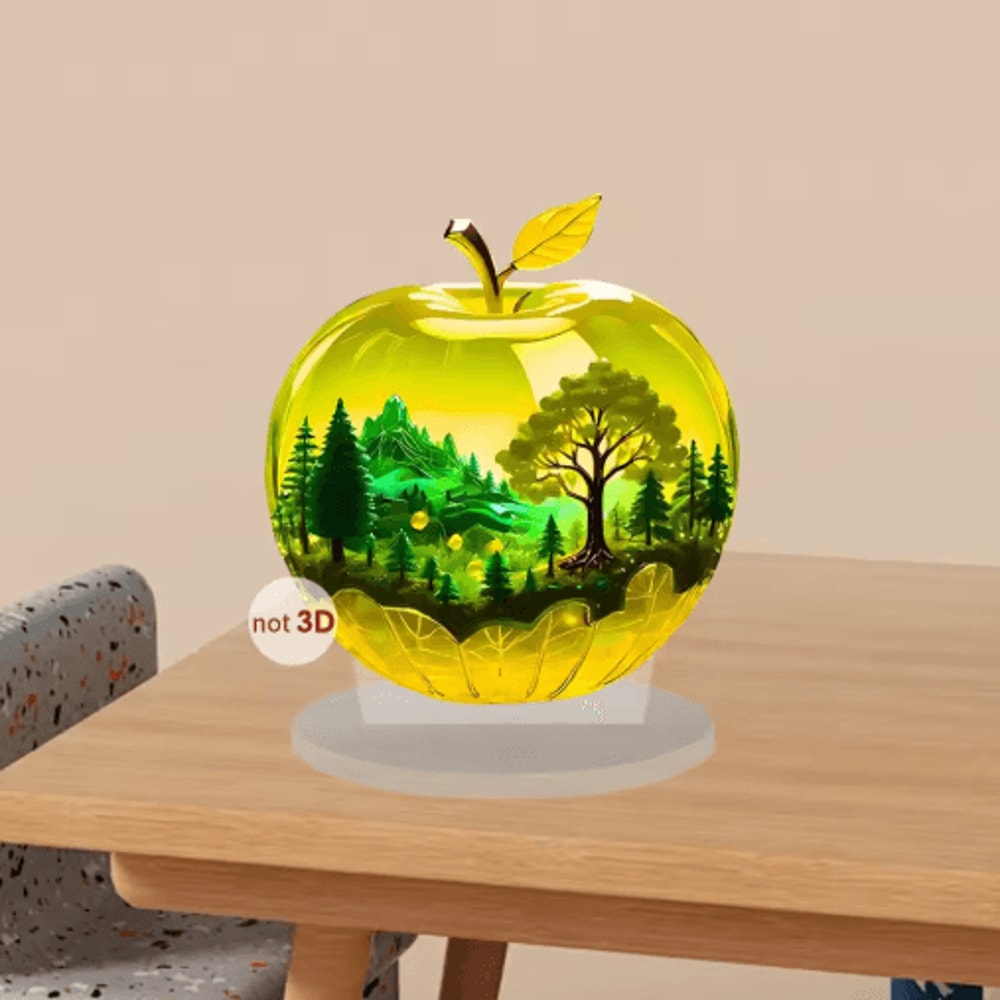 Clear Crystal Apple Figurine Elegant Glass Paperweight Desk Decor 10