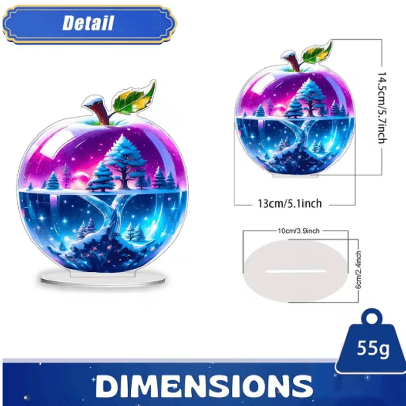 Clear Crystal Apple Figurine Elegant Glass Paperweight Desk Decor 5