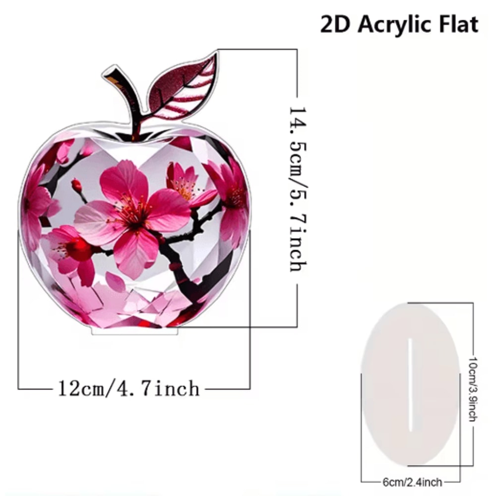 Clear Crystal Apple Figurine Elegant Glass Paperweight Desk Decor 7