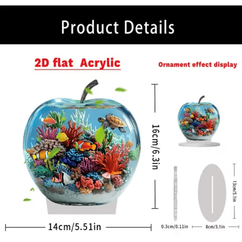 Clear Crystal Apple Figurine Elegant Glass Paperweight Desk Decor 8