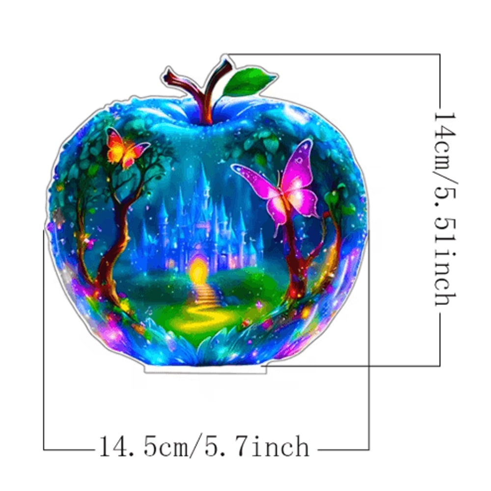 Clear Crystal Apple Figurine Elegant Glass Paperweight Desk Decor 11