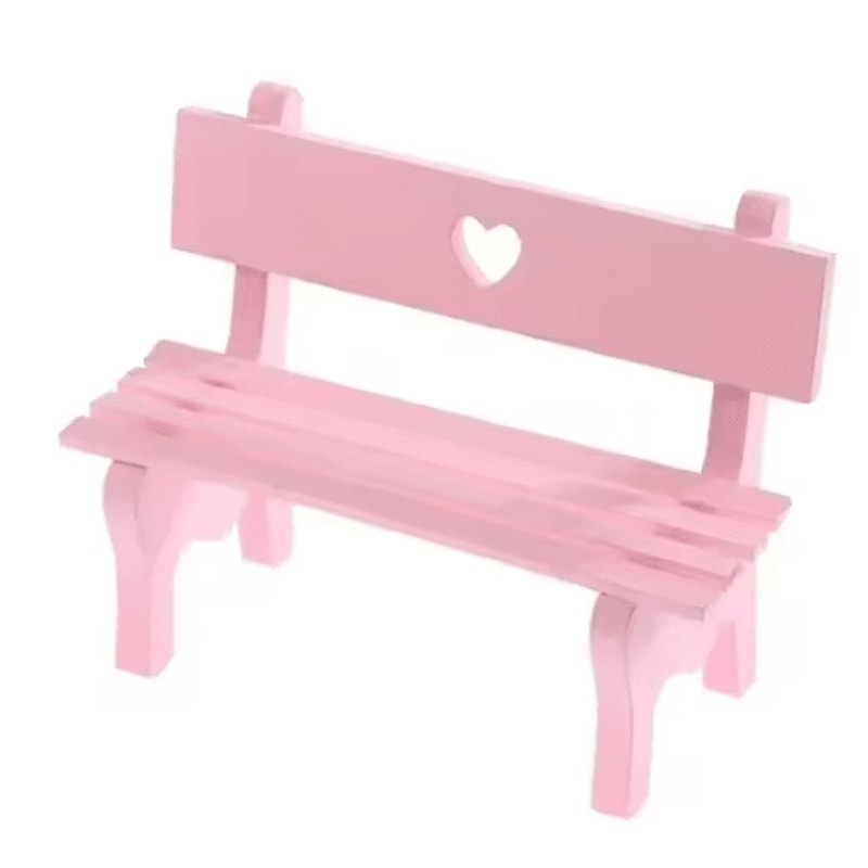 Miniature Fairy Garden Bench Wooden Dollhouse Decor Micro Landscape Accent 2