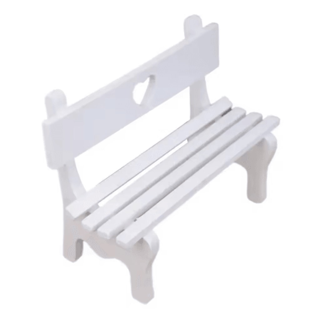 Miniature Fairy Garden Bench Wooden Dollhouse Decor Micro Landscape Accent 4