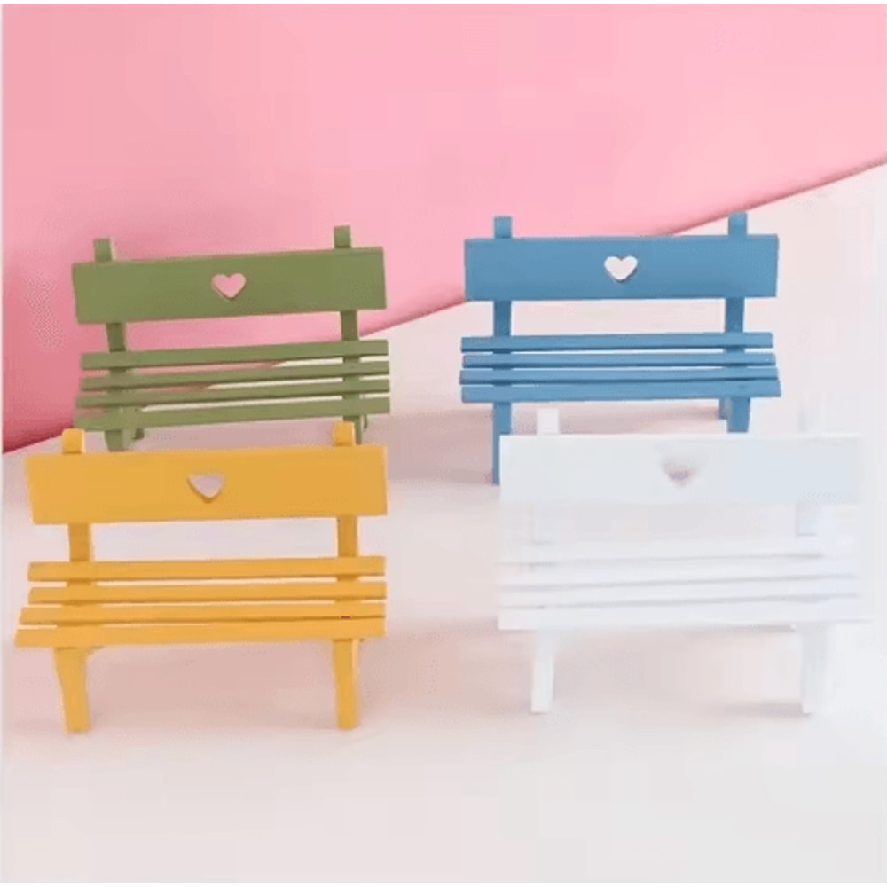 Miniature Fairy Garden Bench Wooden Dollhouse Decor Micro Landscape Accent 7