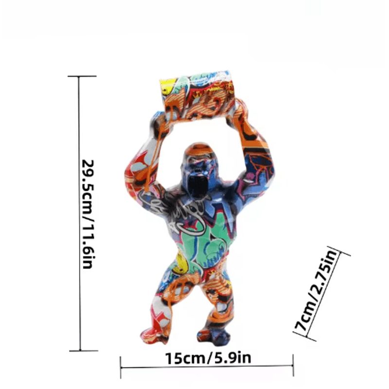 Creative Gorilla Resin Sculpture Modern Animal Statue For Living Room Decor 1
