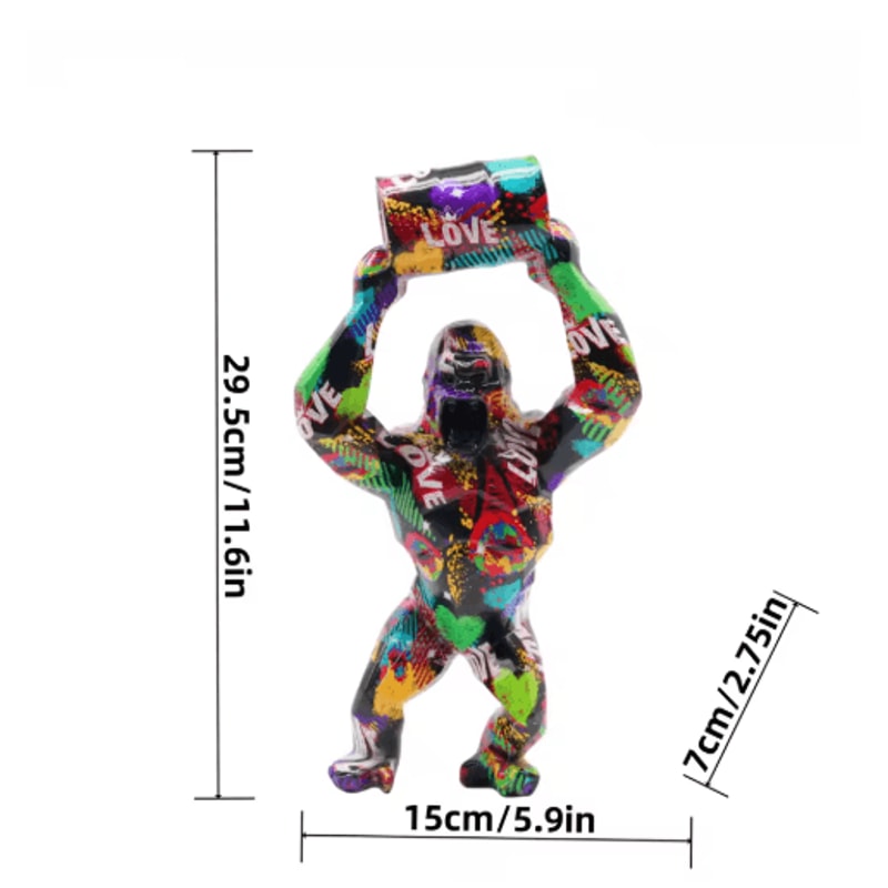 Creative Gorilla Resin Sculpture Modern Animal Statue For Living Room Decor 2