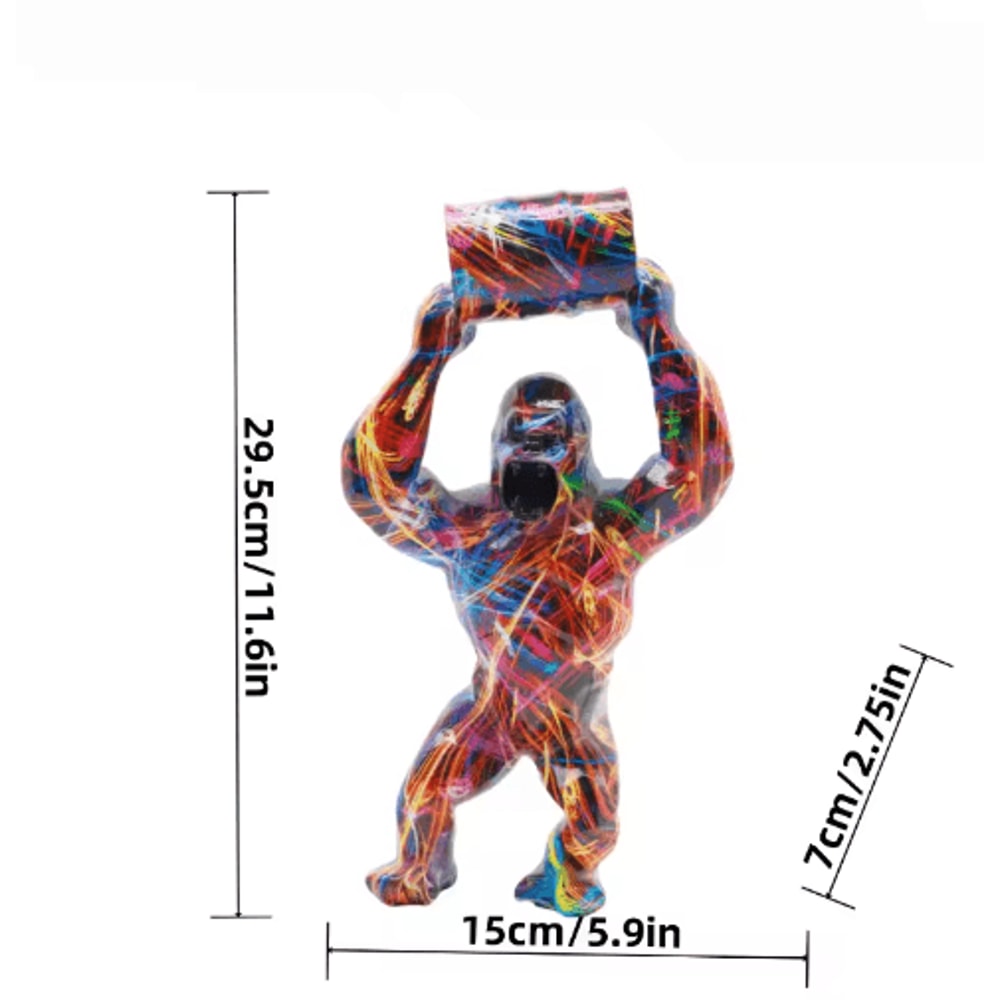 Creative Gorilla Resin Sculpture Modern Animal Statue For Living Room Decor 3