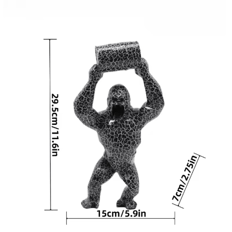 Creative Gorilla Resin Sculpture Modern Animal Statue For Living Room Decor 4