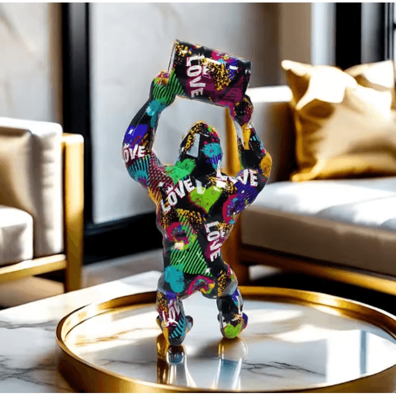 Creative Gorilla Resin Sculpture Modern Animal Statue For Living Room Decor 5