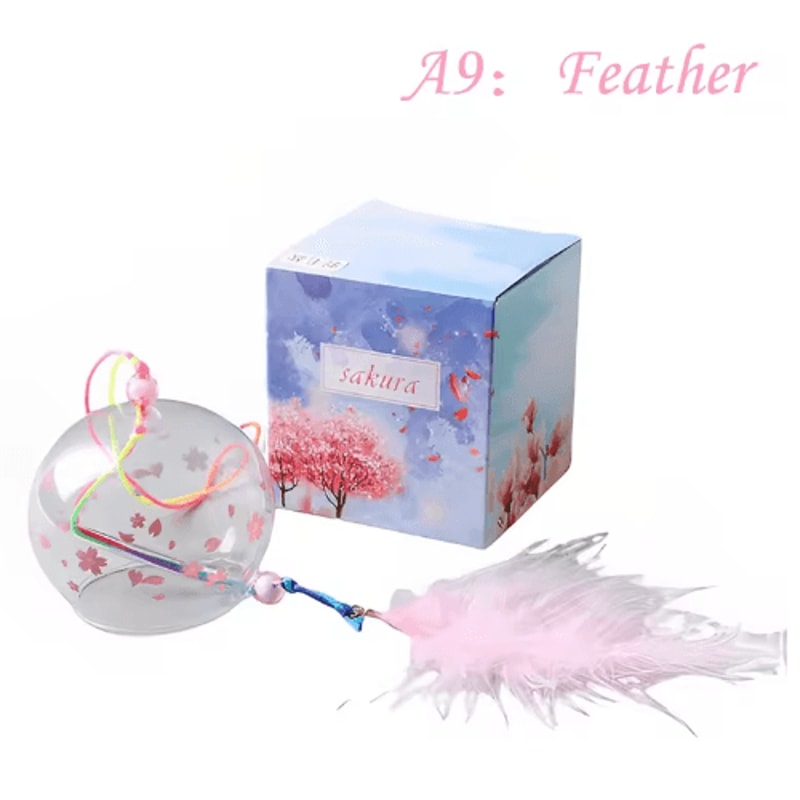 Handmade Japanese Glass Furin Wind Chime Sakura Zen Home Decor Bell 11