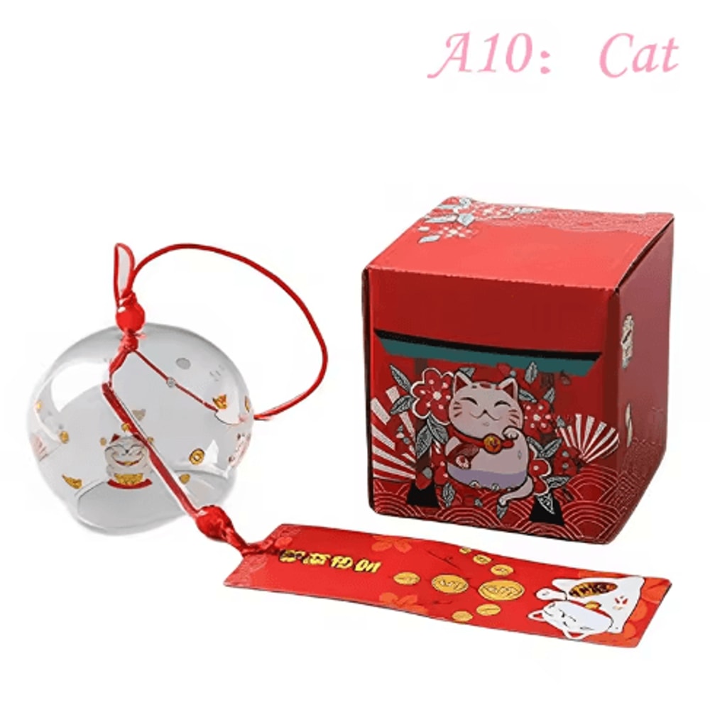 Handmade Japanese Glass Furin Wind Chime Sakura Zen Home Decor Bell 4