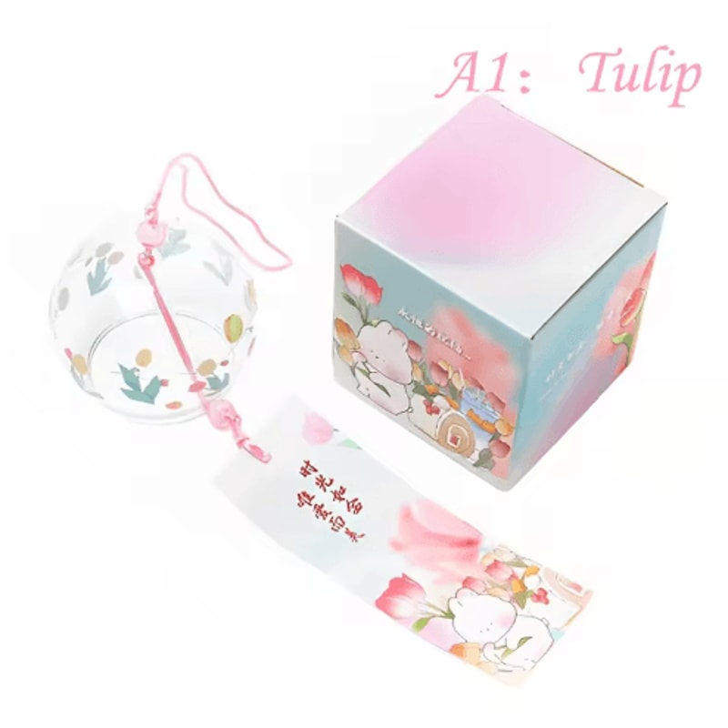 Handmade Japanese Glass Furin Wind Chime Sakura Zen Home Decor Bell 9