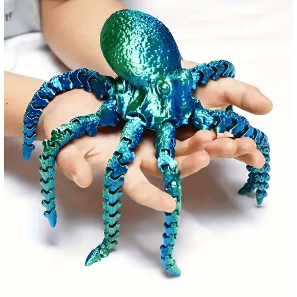 Articulated 3D Printed Octopus Figurine Flexible Desk Toy Ocean Decor 2