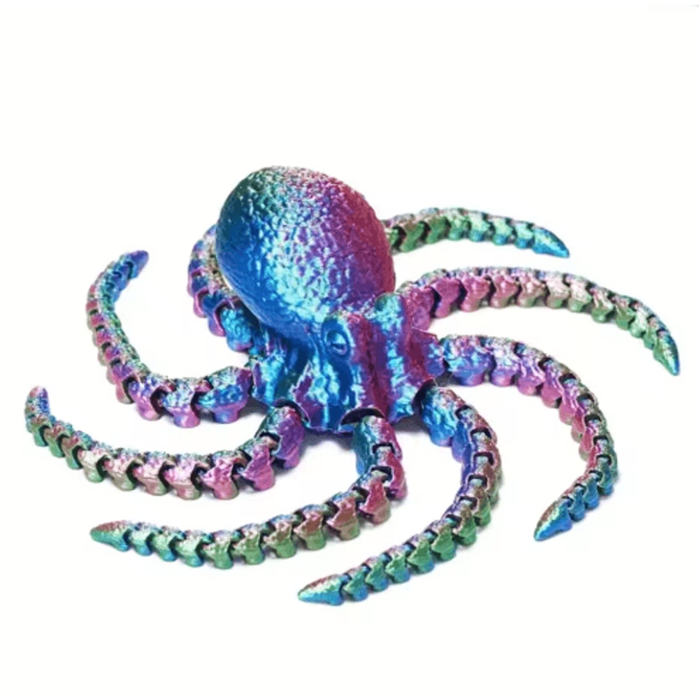 Articulated 3D Printed Octopus Figurine Flexible Desk Toy Ocean Decor 3