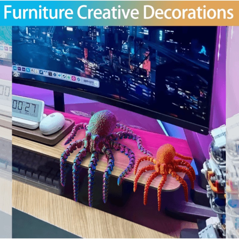 Articulated 3D Printed Octopus Figurine Flexible Desk Toy Ocean Decor 5