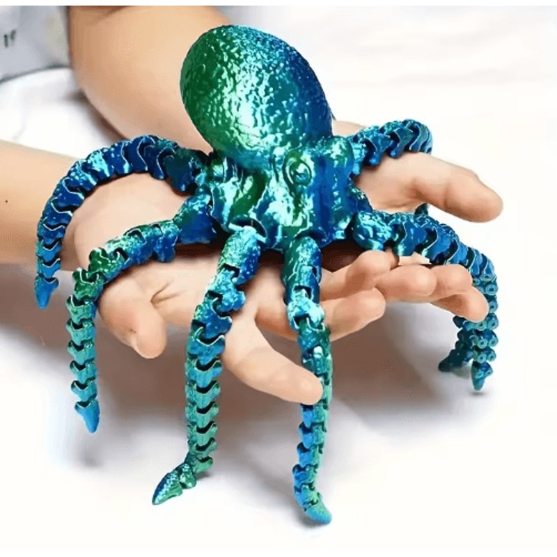 Articulated 3D Printed Octopus Figurine Flexible Desk Toy Ocean Decor 7