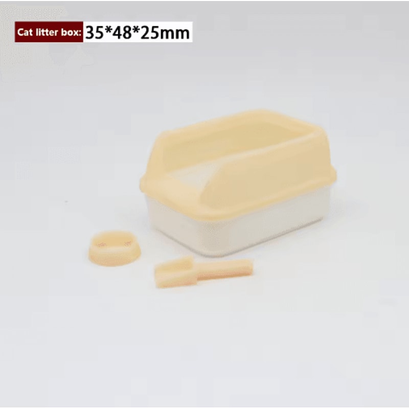 Miniature Cat Litter Box Set Dollhouse Pet Accessories With Mini Shovel 3pcs 3