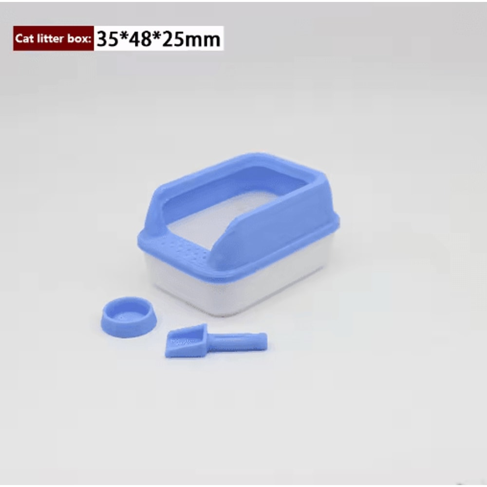Miniature Cat Litter Box Set Dollhouse Pet Accessories With Mini Shovel 3pcs 5