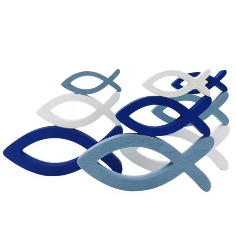 Handcrafted Wooden Fish Wall Art Set Coastal Ocean Decor For Home Beach Spaces 1