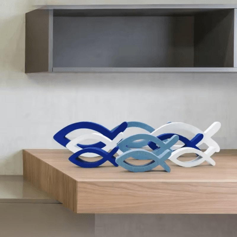 Handcrafted Wooden Fish Wall Art Set Coastal Ocean Decor For Home Beach Spaces 3