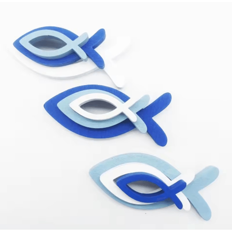 Handcrafted Wooden Fish Wall Art Set Coastal Ocean Decor For Home Beach Spaces 6