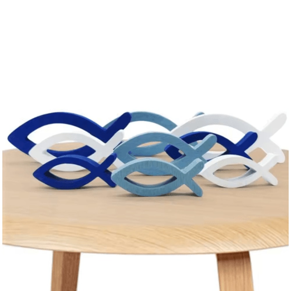 Handcrafted Wooden Fish Wall Art Set Coastal Ocean Decor For Home Beach Spaces 0