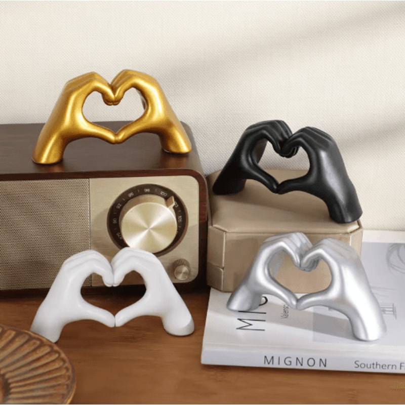 HeartShaped Love Decor Statue Cute Aesthetic Shelf Table Accent 8