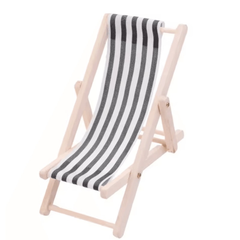 Mini Beach Chair Set 112 Scale Wooden Dollhouse Beach Furniture Accessories 1
