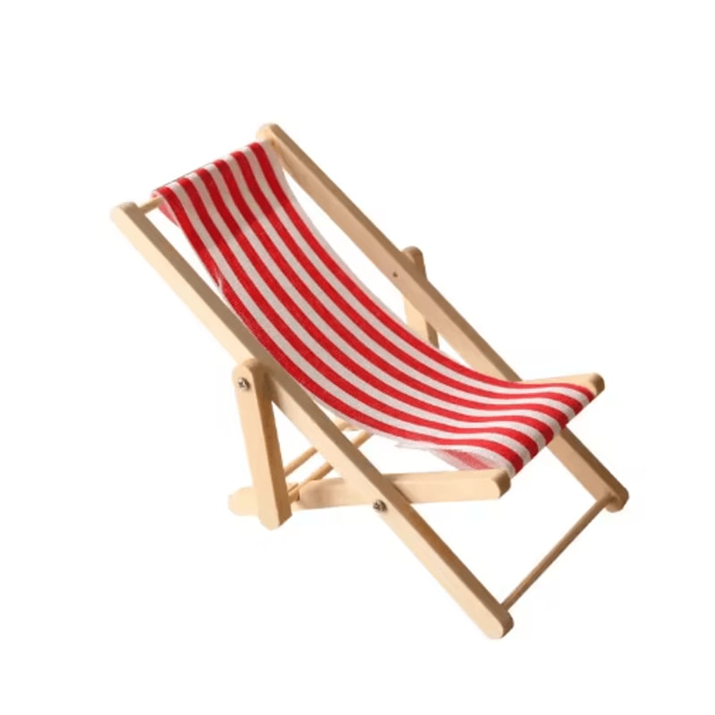 Mini Beach Chair Set 112 Scale Wooden Dollhouse Beach Furniture Accessories 3