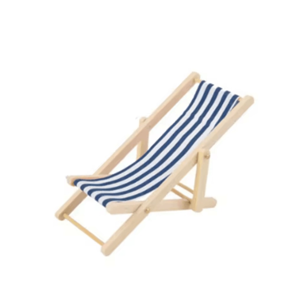 Mini Beach Chair Set 112 Scale Wooden Dollhouse Beach Furniture Accessories 4