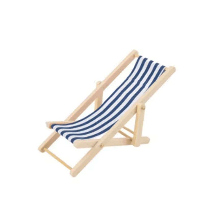 Mini Beach Chair Set 112 Scale Wooden Dollhouse Beach Furniture Accessories 4