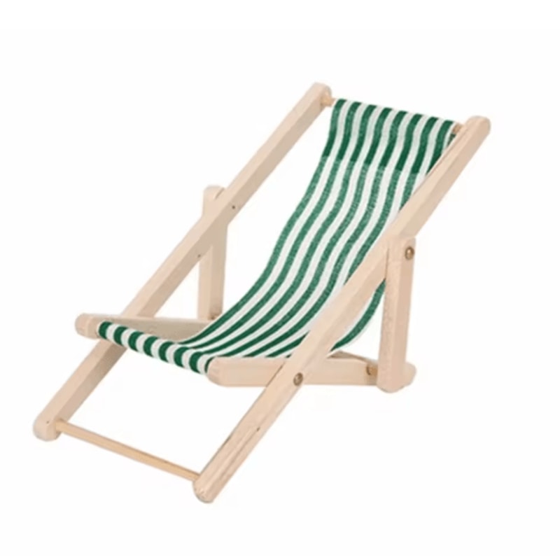 Mini Beach Chair Set 112 Scale Wooden Dollhouse Beach Furniture Accessories 5